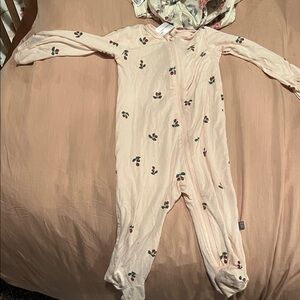 Charming Pink Floral Kids Footie